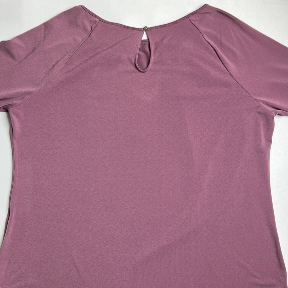 EUC 7th Avenue New York and Company mauve color stretchy dress shirt - Picture 6 of 7